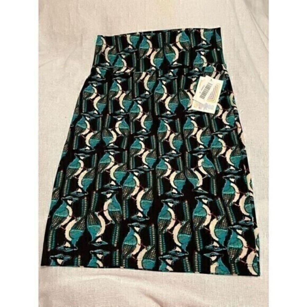 Lularoe Womens Cardinal Bird Print Pencil Skirt